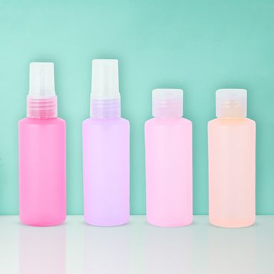 Juego de botellas de viaje blandas candy color 4 piezas -  Miniso