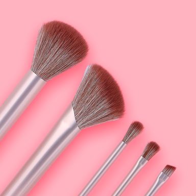 Brocha de maquillaje y esponja de maquillaje 7 piezas doradas -  Miniso