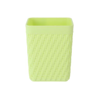 Organizador de plástico portalapices con correas de imitación de ratan verde 8.6*0*0cm -  Miniso