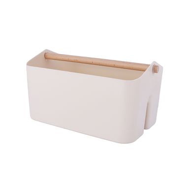 Organizador de plástico mori girl con mango de madera l beige -  Miniso