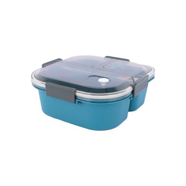 Contenedor caja bento de 3 compartimentos 1200 ml azul serie miniso  -  Miniso