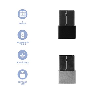 Adaptador USB 2.0 a tipo c pack de 2 miniso -  Miniso