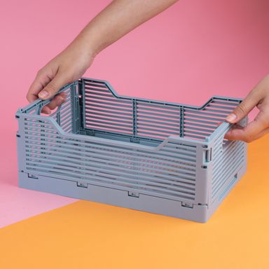 Organizador de plástico plegable serie rayas m azul -  Miniso