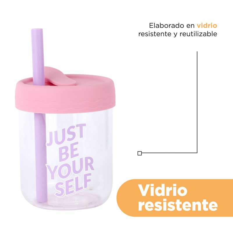 Vaso-de-vidrio-alto-con-tapa-de-silicona-350-ml-rosa-Miniso-7-23978
