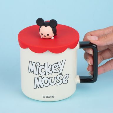 Taza disney mickey mouse collection con tapa de silicona 425 ml modelo b mickey -  Disney