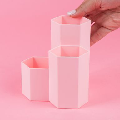 Organizador de plástico portalapices de 3 ranuras mori girl rosa -  Miniso