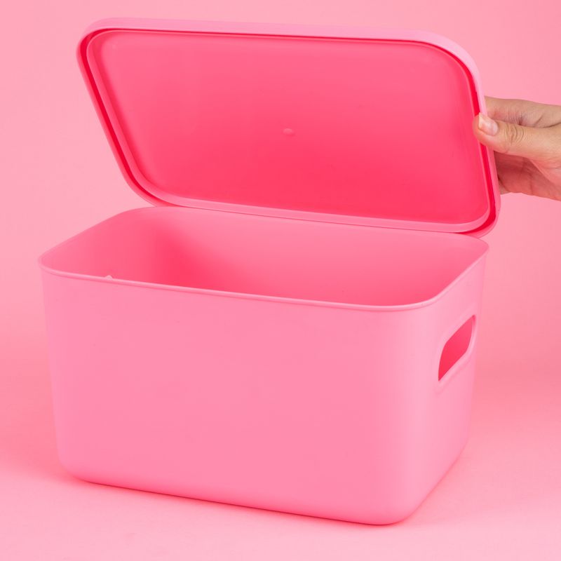 Organizador-de-pl-stico-con-tapa-serie-rainbow-l-rosa-Miniso-2-24082