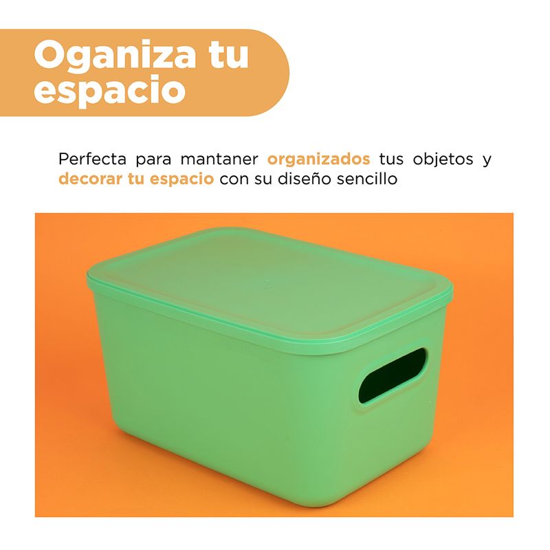 Organizador-de-pl-stico-con-tapa-serie-rainbow-l-verde-Miniso-5-24083