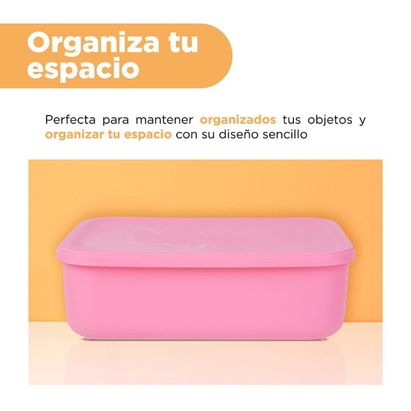 Organizador-de-pl-stico-con-tapa-serie-rainbow-s-rosa-Miniso-5-24086
