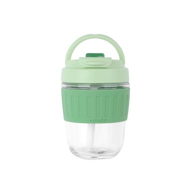 Vaso de vidrio con asa 350 ml verde -  Miniso
