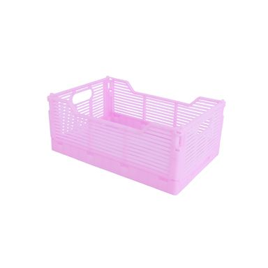 Organizador de plástico plegable serie rayas m rosa -  Miniso
