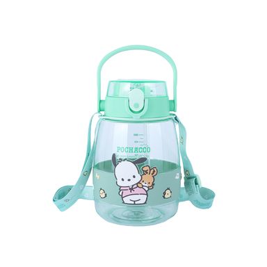 Vaso de plástico personajes de sanrio con correa para el hombro y asa 1300 ml pochacco verde -  Sanrio