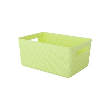 Organizador de plástico con correas de ratan de imitación versión alta s verde 21.3cm lima -  Miniso