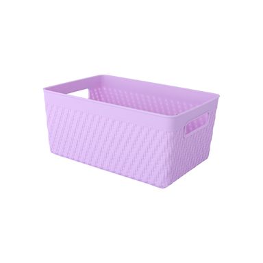 Organizador de plástico con correas de imitación de ratan versión alta s púrpura 21.3cm lila -  Miniso