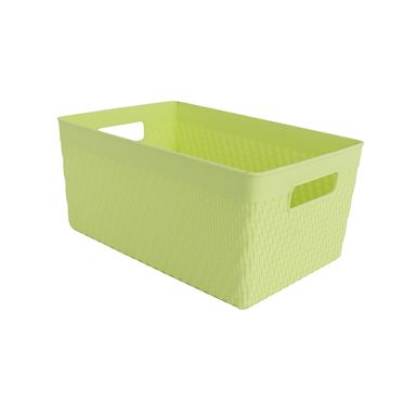 Organizador de plástico con correas de imitación de ratan versión alta l verde 25.5cm lima -  Miniso