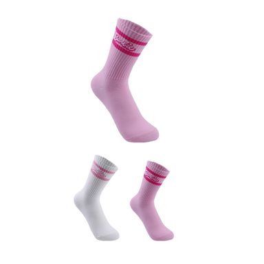 Medias colección barbie doble raya deportiva rosa y blanco  -  Barbie