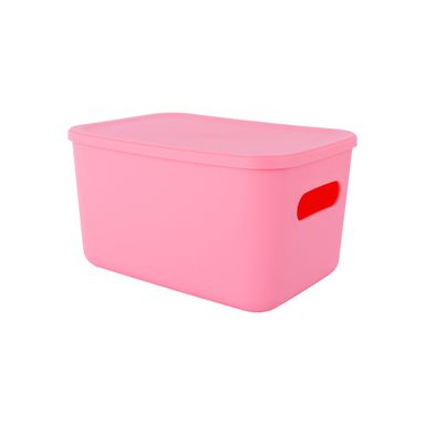 Organizador de plástico con tapa serie rainbow l rosa -  Miniso
