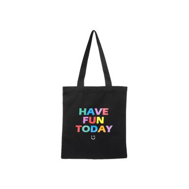 Bolso de compras miniso arcoíris have fun today negro -  Miniso