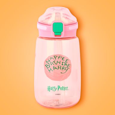 Tomatodo de plástico de harry potter con tapa abatible automática 580 ml rosa -  Harry Potter