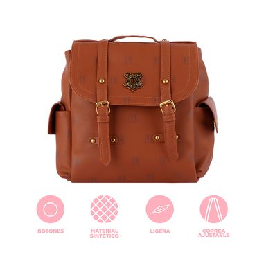 Mochila con isignia de hogwarts colección harry potter café -  Harry Potter