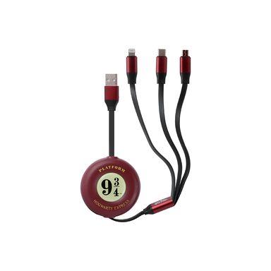 Cable de carga 3 en 1 harry potter rojo -  Harry Potter