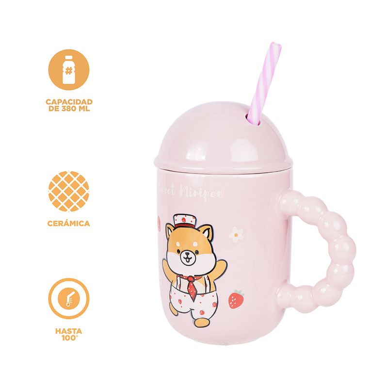 Taza-mini-family-strawberry-stage-collection-de-cer-mica-con-tapa-y-popote-380ml-rosa-Mini-Family-4-21200