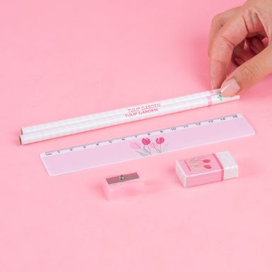 Set de escritorio pdq 26cm serie tulip garden -  Miniso