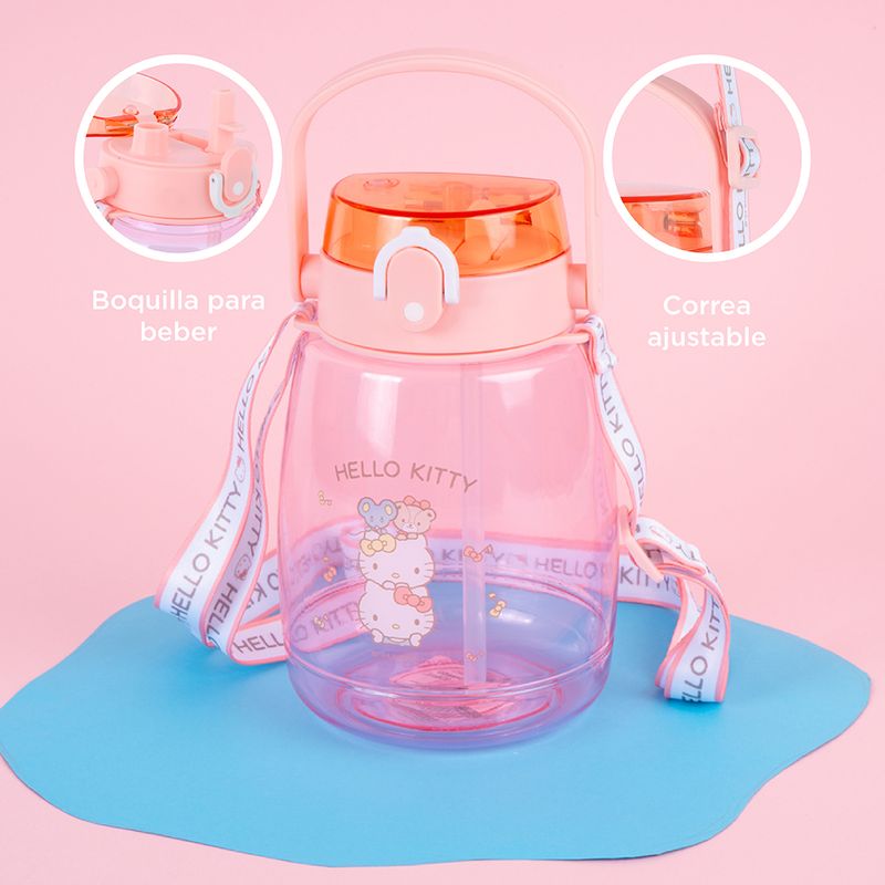 Botella-de-pl-stico-con-correa-1300ml-hello-kitty-serie-sanrio-durazno-Sanrio-6-23929