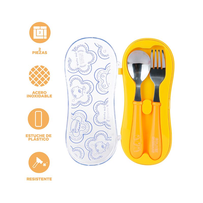 Juego-de-cubiertos-de-tenedor-y-cuchara-amarillo-serie-dundun-Miniso-3-23324