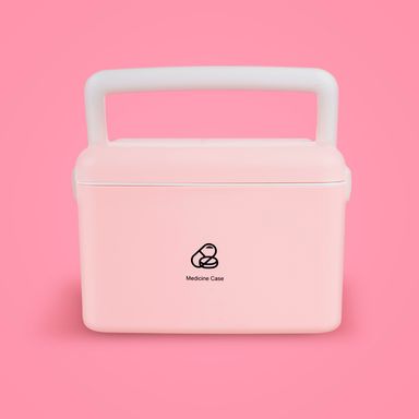 Organizador de plastico para medicina de dos capas rosa - Miniso