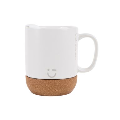 Taza de cerámica de moda con tapa blanca 300 ml - Miniso