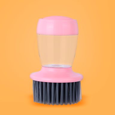 Cepillo para lavar platos con dispensador de jabon rosa -  Miniso