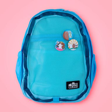 Mochila escolar colección wbb serie seaside music festival azul grande 43cm x 32cm -  We Bare Bears