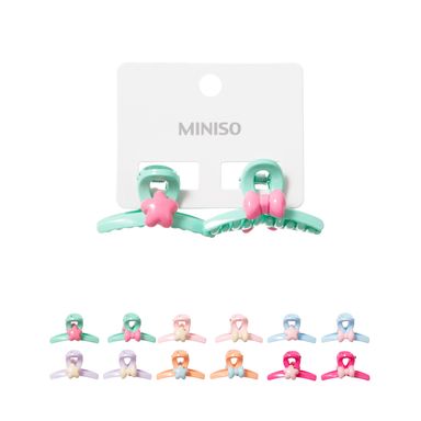 Set de pinzas para cabello miniso moño y estrella 2 pzas -  Miniso