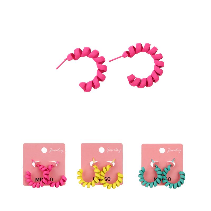 Set-de-aretes-miniso-serie-dopamine-espiral-neon-mix-de-colores-1-par-Miniso-1-22704