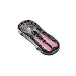 Juego-de-cubiertos-de-tenedor-y-cuchara-negro-con-rosa-serie-dundun-Miniso-1-23323