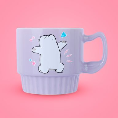 Taza de cerámica de festival de música costera 350 ml polar serie wbb color morado -  We Bare Bears