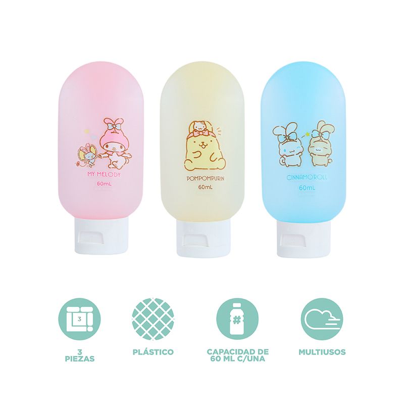 Set-de-botellas-de-viaje-sanrio-personajes-botellas-de-ducha-3-unds-Sanrio-4-11166