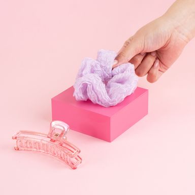 Set de pinza y ligas para cabello miniso transparente 2 pzas. -  Miniso