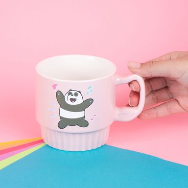 Taza de cerámica de festival de música costera 350 ml panda serie wbb color rosa -  We Bare Bears