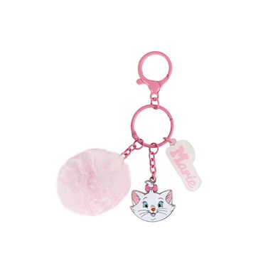 Llavero metálico con borla de peliche disney cat collection marie rosa -  Disney Cat Collection
