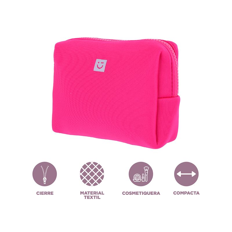 Cosmetiquera-miniso-tela-tipo-esponja-rosa-Miniso-4-25084