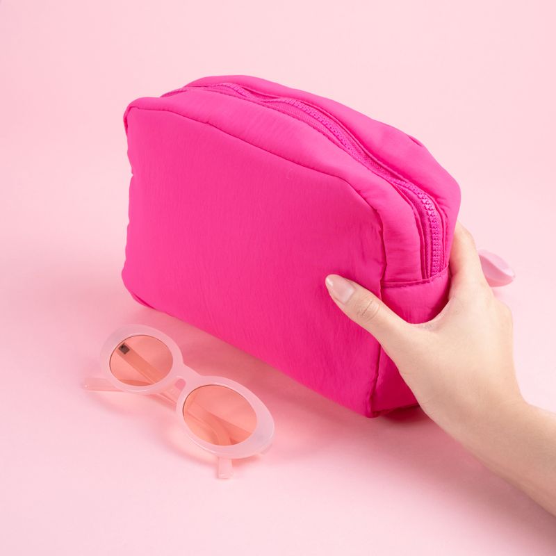 Cosmetiquera-miniso-nylon-lisa-rosa-Miniso-2-25233