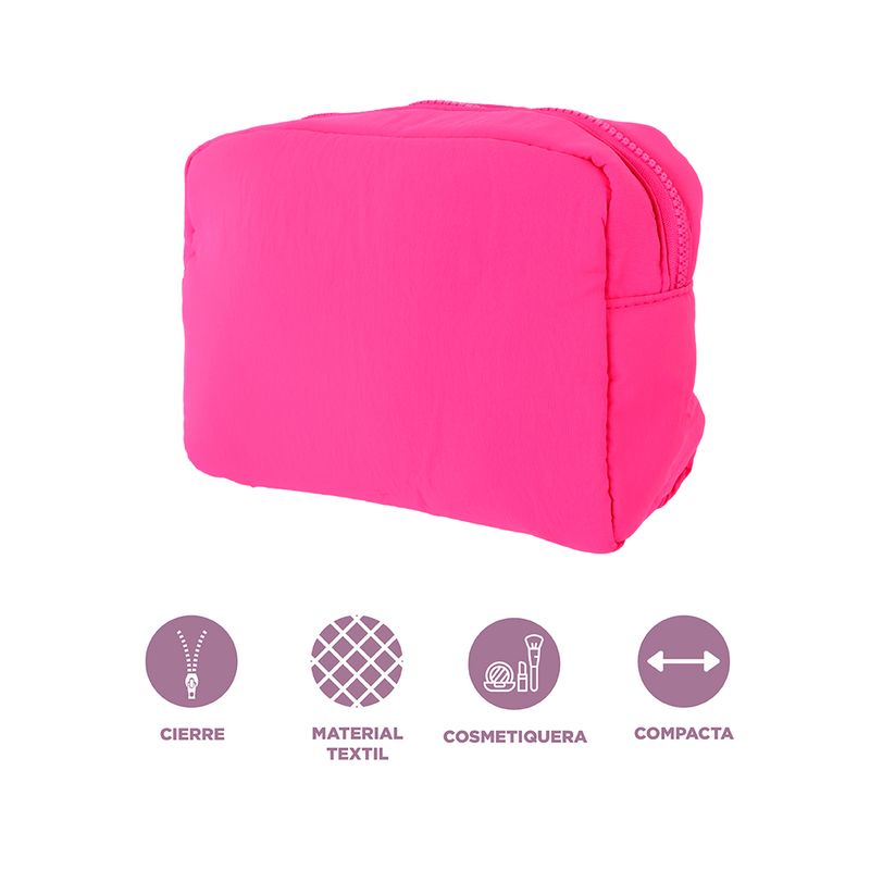 Cosmetiquera-miniso-nylon-lisa-rosa-Miniso-4-25233