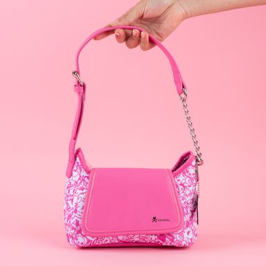 Bolso hobo con solapa y accesorio colección tokidoki rosa -  Tokidoki