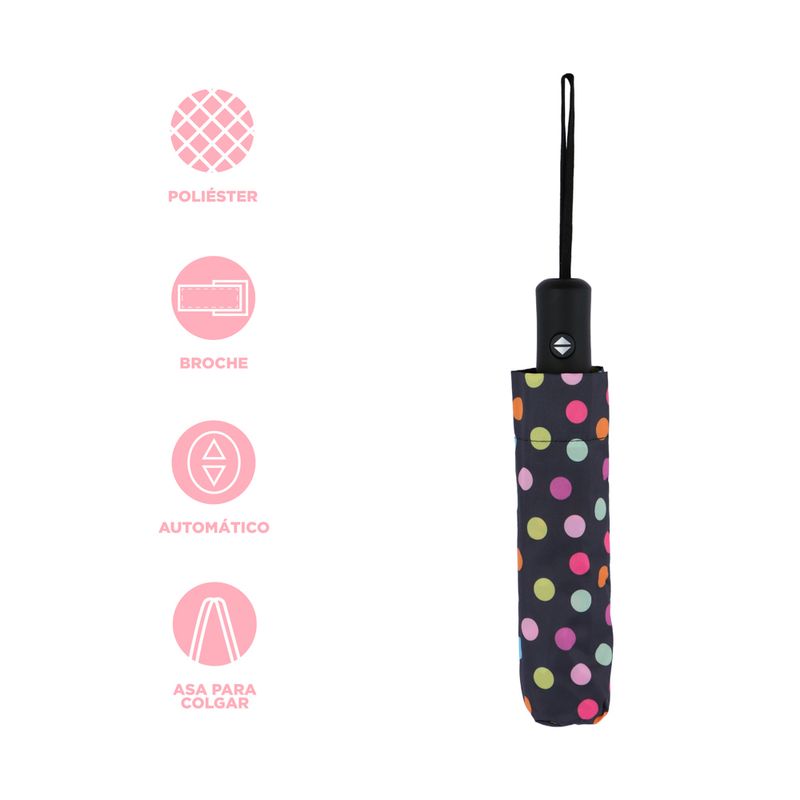 Paraguas-plegable-dots-100-poli-ster-negro-estampado-lunares-53-5-cm-autom-tico-Miniso-3-25333