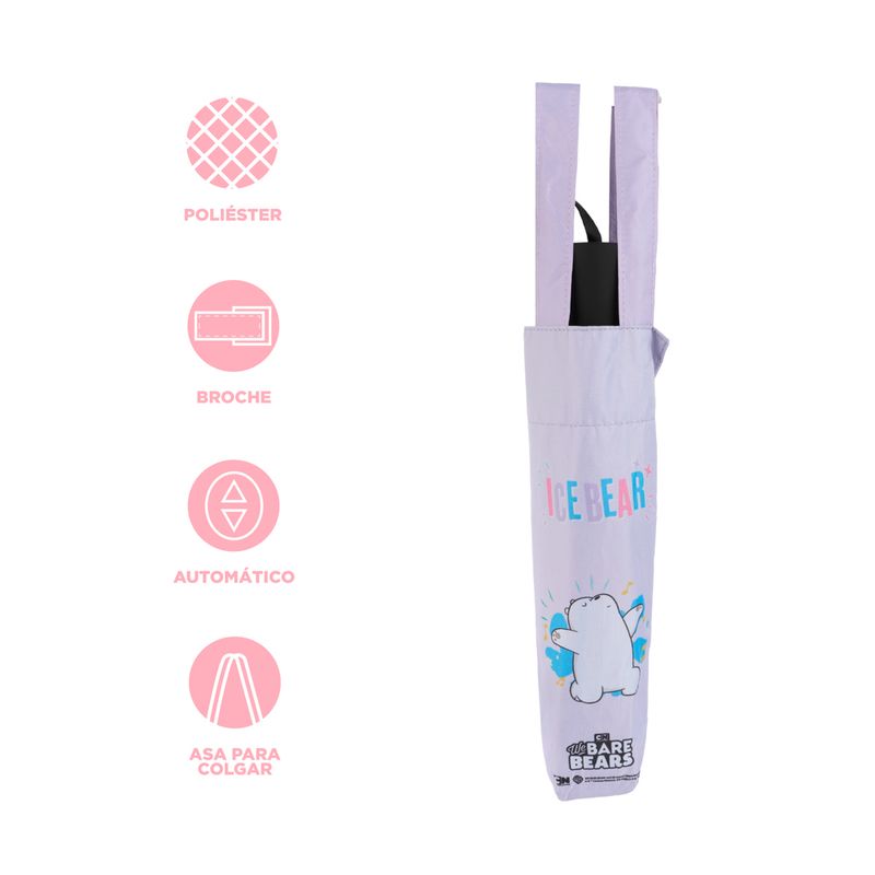 Paraguas-music-festival-100-poli-ster-lila-53-5-cm-manual-polar-We-Bare-Bears-3-25372