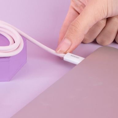 Cable de carga tejido tipo c master series rosa miniso -  Miniso