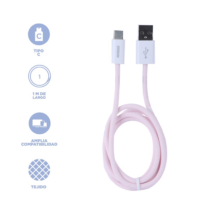 Cable-de-carga-tejido-tipo-c-master-series-rosa-miniso-Miniso-4-25376