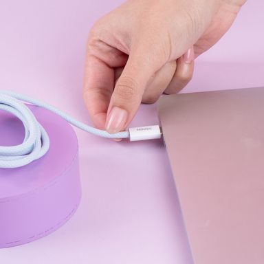 Cable de carga tejido tipo c master series azul miniso -  Miniso